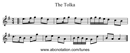 The Tolka - staff notation