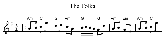 The Tolka - staff notation