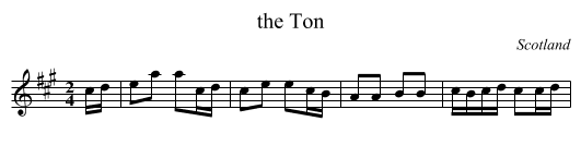 the Ton - staff notation