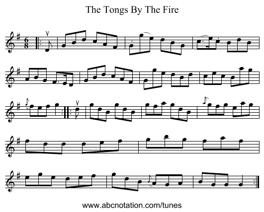The Tongs By The Fire - staff notation