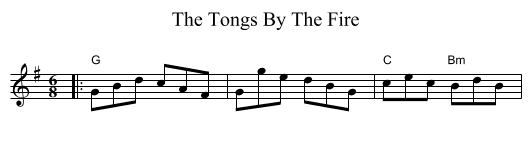The Tongs By The Fire - staff notation
