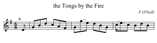 the Tongs by the Fire - staff notation