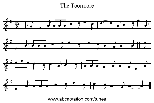 The Toormore - staff notation