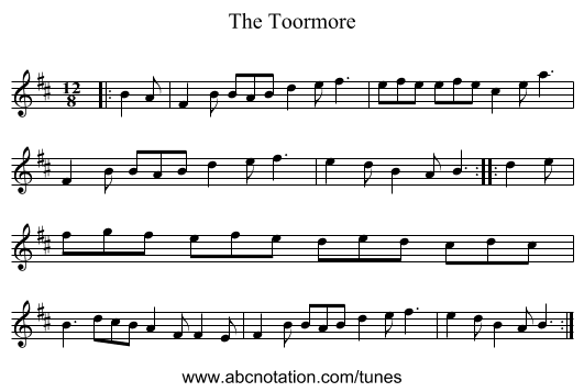 The Toormore - staff notation