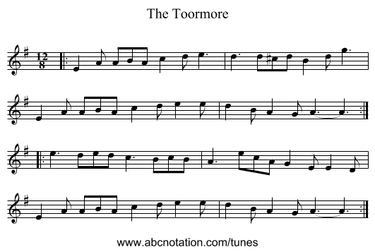 The Toormore - staff notation