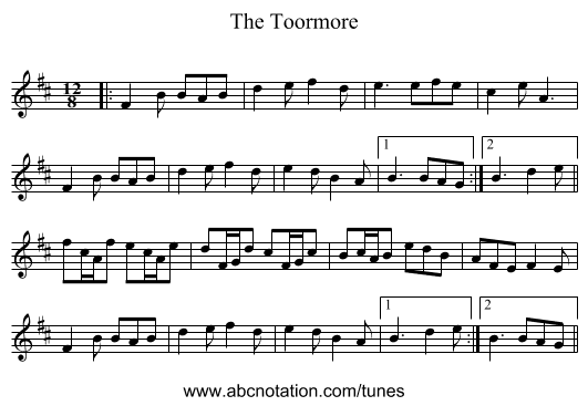 The Toormore - staff notation