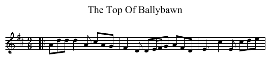 The Top Of Ballybawn - staff notation