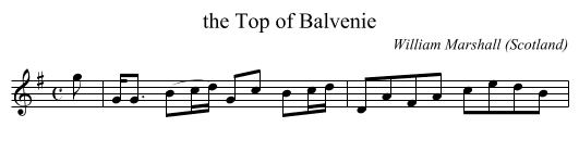 the Top of Balvenie - staff notation