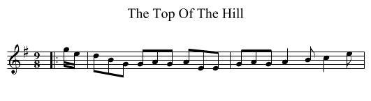 The Top Of The Hill - staff notation