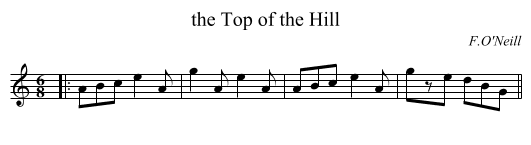 the Top of the Hill - staff notation