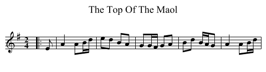 The Top Of The Maol - staff notation