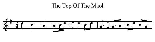The Top Of The Maol - staff notation
