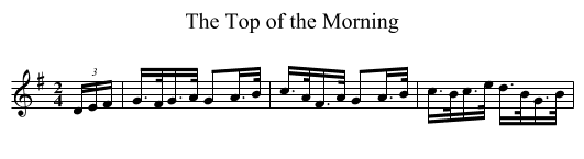 The Top of the Morning - staff notation