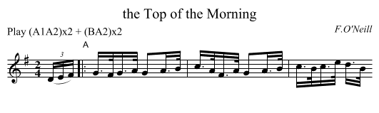 the Top of the Morning - staff notation