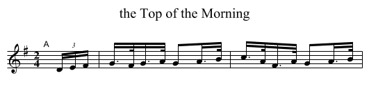 the Top of the Morning - staff notation