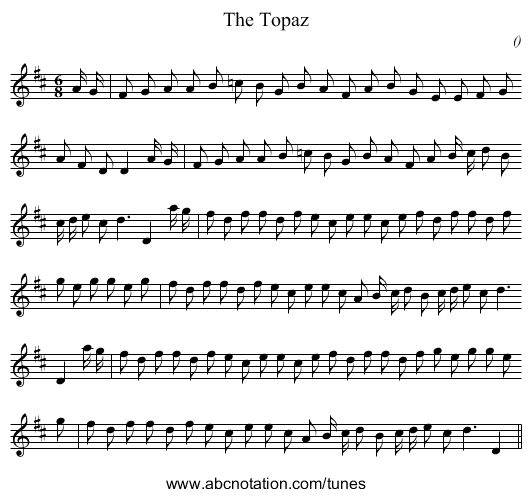 The Topaz - staff notation
