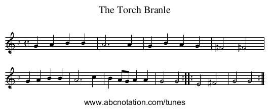 The Torch Branle - staff notation
