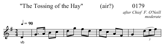 The Tossing of the Hay           (air?)            0179 - staff notation