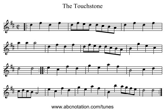 The Touchstone - staff notation