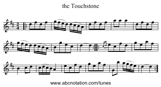 the Touchstone - staff notation