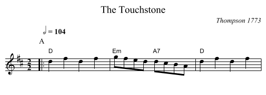 The Touchstone - staff notation