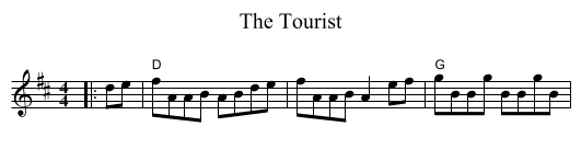 The Tourist - staff notation