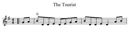 The Tourist - staff notation