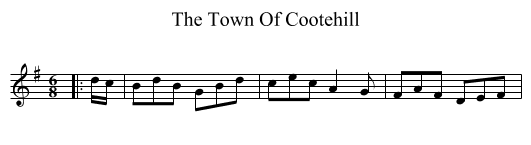 The Town Of Cootehill - staff notation