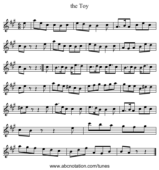 the Toy - staff notation
