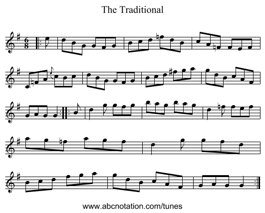 The Traditional - staff notation