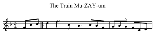 The Train Mu-ZAY-um - staff notation
