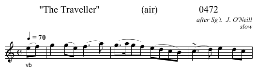 The Traveller                 (air)                 0472 - staff notation