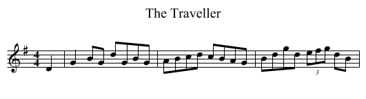 The Traveller - staff notation