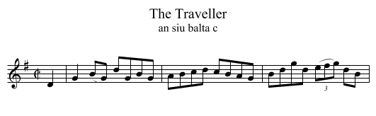 The Traveller - staff notation