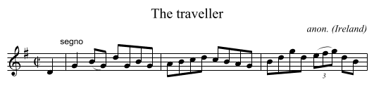 The traveller - staff notation