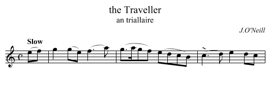 the Traveller - staff notation