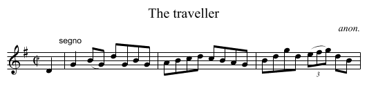 The traveller - staff notation