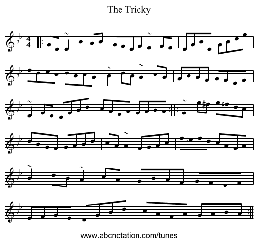 The Tricky - staff notation