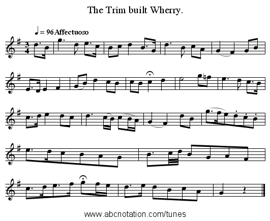 The Trim built Wherry. - staff notation