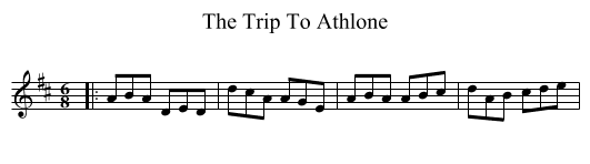 The Trip To Athlone - staff notation