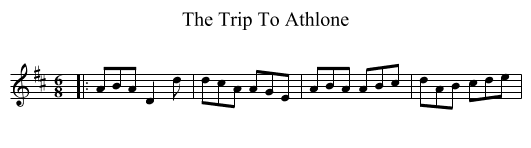 The Trip To Athlone - staff notation