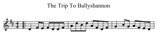 The Trip To Ballyshannon - staff notation
