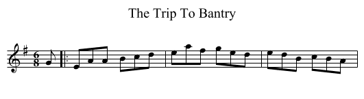 The Trip To Bantry - staff notation