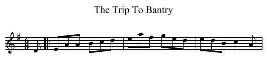 The Trip To Bantry - staff notation