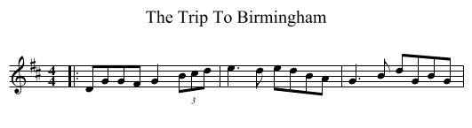 The Trip To Birmingham - staff notation