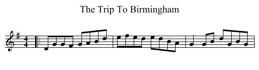 The Trip To Birmingham - staff notation