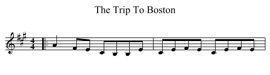 The Trip To Boston - staff notation