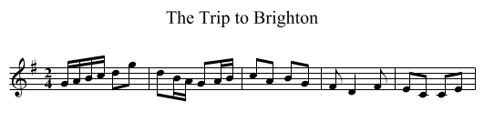 The Trip to Brighton - staff notation