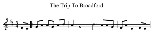The Trip To Broadford - staff notation