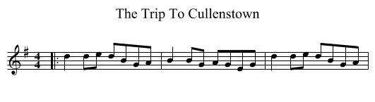 The Trip To Cullenstown - staff notation